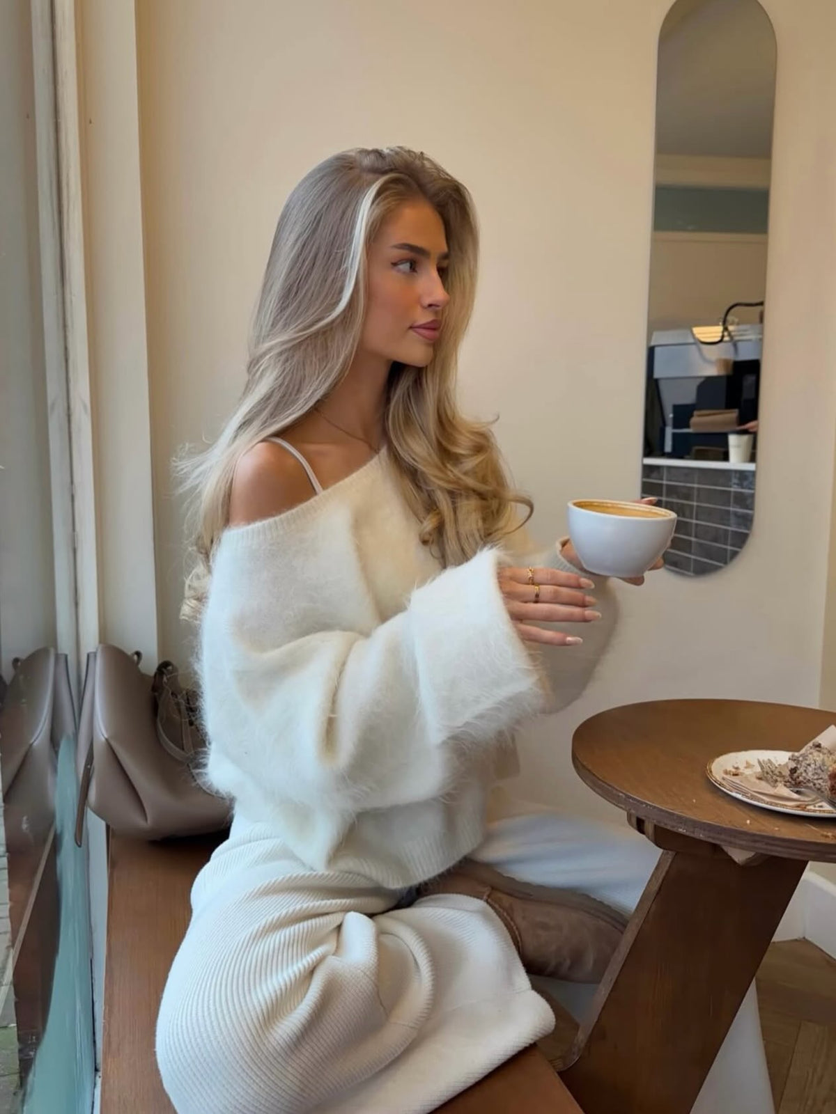 White Avenlii Alpaca Sweater