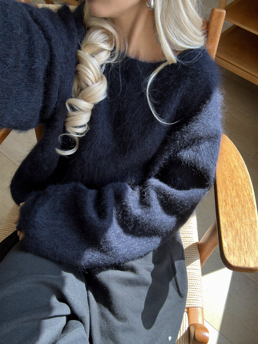 Navy Avenlii Alpaca Sweater