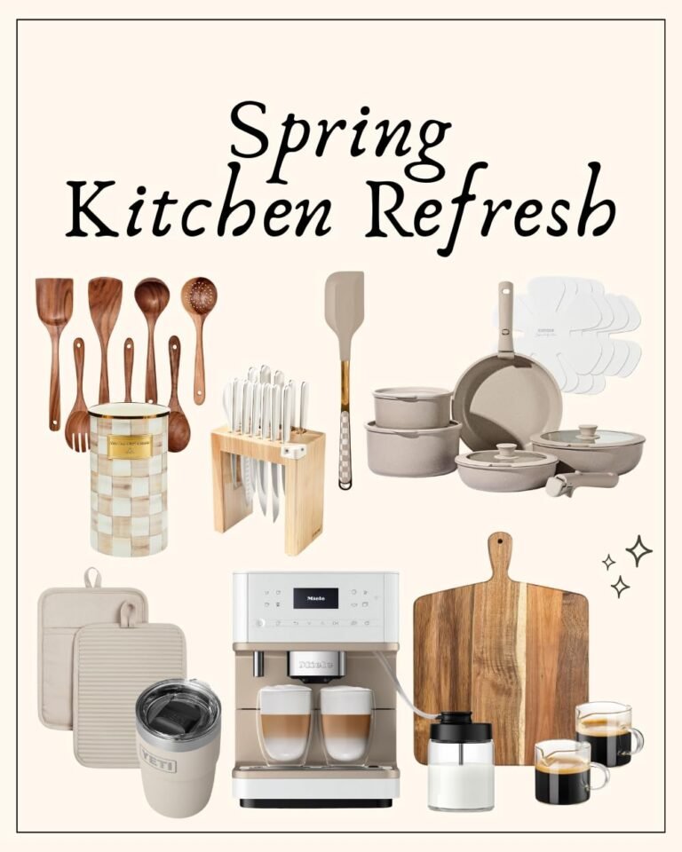 Spring Kitchen Refresh Ideas – Neutral Aesthetic Cookware, Utensils, Coffee Station & Organization Finds